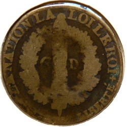 Louis XVI, 1792 𝐈 - 6 Deniers au faisceau.