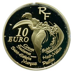 10 € Or 2005 150ème anniversaire du classement des vins de Bordeau