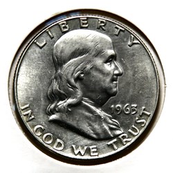 ½ Dollar - Benjamin Franklin, 1963