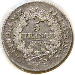 5 Fr, Union et Force. An 7 𝐀 (1799).