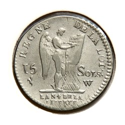 Louis XVI 1792 𝐖 - 15 Sols au génie.