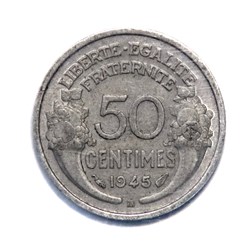 50 centimes Morlon, 1945, aluminium "légère"