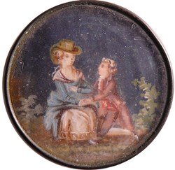 Bouton peint (XVIIIème siècle)