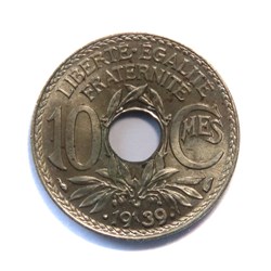 10 centimes Lindauer 1939, maillechort