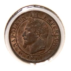 Un Centime - 1861 𝐊 Napoléon Ⅲ tête laurée