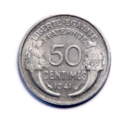 50 centimes Morlon, 1941, aluminium "lourde"