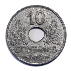 10 centimes Etat Français, 1941 grand module