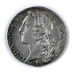 Louis XV 1748W 1/2 Écu aux branches d'olivier au bandeau