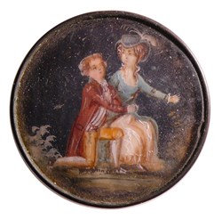 Bouton peint (XVIIIème siècle)