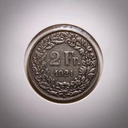2 Francs 1921 B Helvetia debout