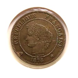 2 Centimes Cérès - 1878 𝐊 (3ème République)