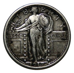 ¼ Dollar - Standing Liberty Quarter, 1er type 1917