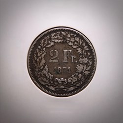 2 Francs 1874 B Helvetia debout