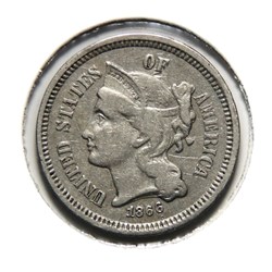 3 Cents - Three Cent Nickel, 1866