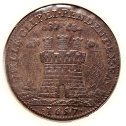 États de Bourgogne. 1657, Cuivre. Le Sacre et les habiles capitaines français