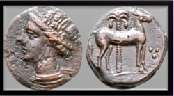 Zeugitane - Carthage - Cheval Palmier / 3 globules