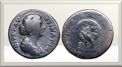 Diva Faustina II - Paon - sesterce