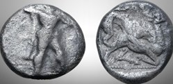 Chypre - Baalmelek II ou Baalram - Heraklès /  Lion attaquant le cerf