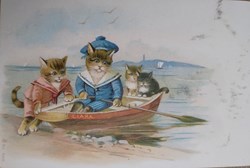 Chats - Barque - n 8009