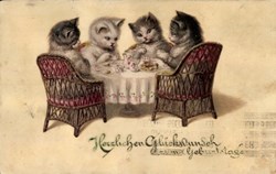 Chats - A Table - A l'heure du goûter café ou thé