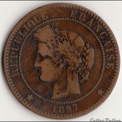 10 CENTIMES CÉRÈS torche 1897 A