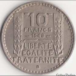 10 FRANCS TURIN Petite Tête 1948 B