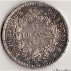 5 FRANCS HERCULE 1873 A