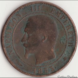 10 centimes Napoléon III tête nue 1853 BB