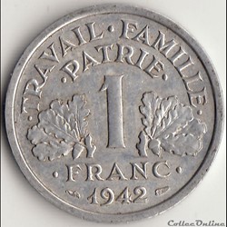 1 FRANC FRANCISQUE 1942