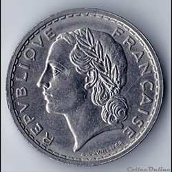 5 FRANCS LAVRILLIER 1937 (Nickel)