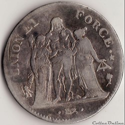 5 francs Union et force L'AN 5 A