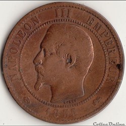 10 centimes Napoléon III tête nue 1855 D