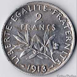 2 FRANCS SEMEUSE 1913