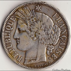 5 FRANCS CERES, sans légende 1871 K