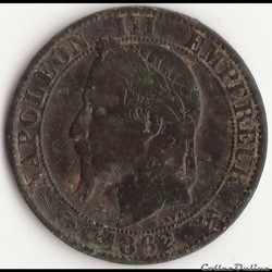 5 centimes Napoléon III tête laurée 1862 K