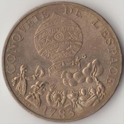 10 FRANCS CONQUÊTE de L'ESPACE 1983