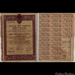 VILLE DE PARIS - Emprunt a lot 3% 1948