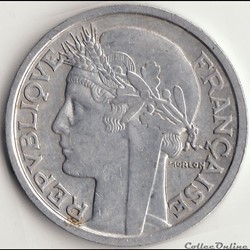 2 FRANCS MORLON alu 1947