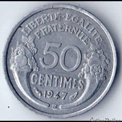 50 CENTIMES MORLON alu 1947 B