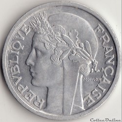 2 FRANCS MORLON alu 1947