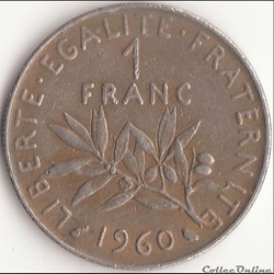 1 FRANC SEMEUSE 1960 (et petite étude perso.)