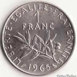 1 FRANC SEMEUSE 1965
