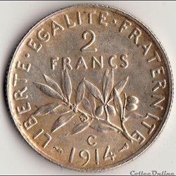 2 FRANCS SEMEUSE 1914 C
