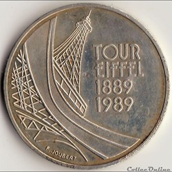 5 FRANCS TOUR EIFFEL 1989 BE ARGENT