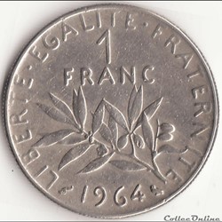 1 FRANC SEMEUSE 1964