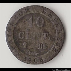 10 centimes Napoléon "N" couronné 1808 BB