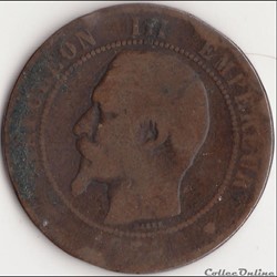 10 centimes Napoléon III tête nue 1854 MA