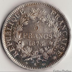 5 FRANCS HERCULE 1873 K