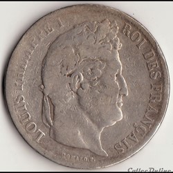 5 francs Ier TYPE DOMARD, TRANCHE EN CREUX 1831 D