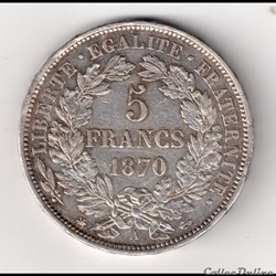 5 francs 1870 ceres avec légende